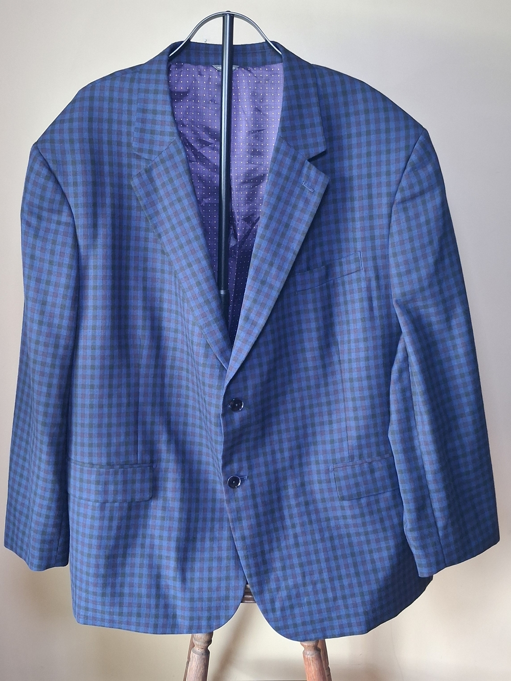 Oak Hill Men’s Blue Plaid Sports Coat; Size 3XL 54R/56R